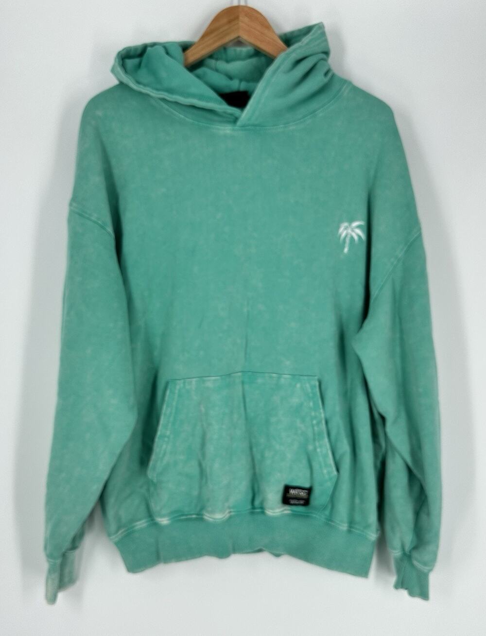 WeSC Men's Swedish Designer Streetwear Green Graphic Logo Hoodie Unisex S/M EUC